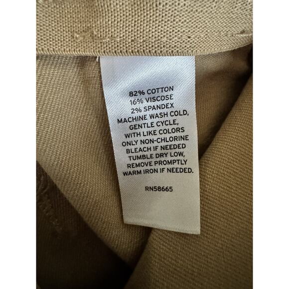 NWT Caslon Khaki Wide Leg Pants Patch Pockets Elastic Waist Size 16 - Picture 8 of 8